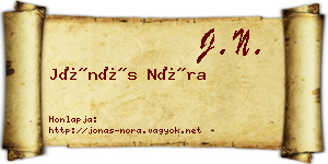 Jónás Nóra névjegykártya