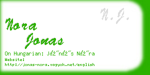 nora jonas business card